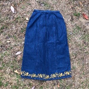 Vtg April Cornell Jean Skirt sz xs